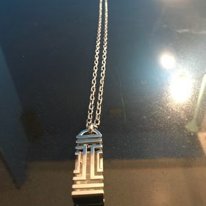 Tory Burch Silver Fitbit Pendant Necklace